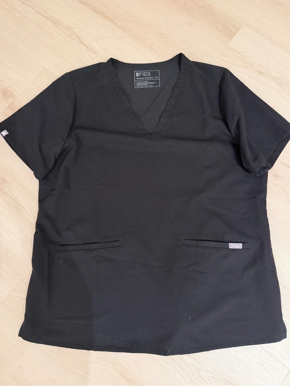 FIGS Womens Black Scrub Top